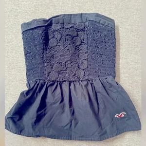 hollister NAVY BLUE peplum top size XS